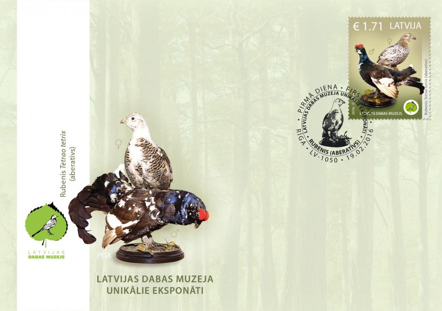 2016. gads.  Pirmās dienas aploksne un pastmarka, ko rotā aberatīvo putnu foto