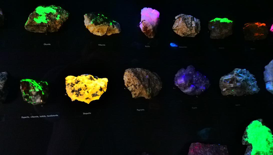 Ekspozīcija „Mineraloģija”. Luminiscence.